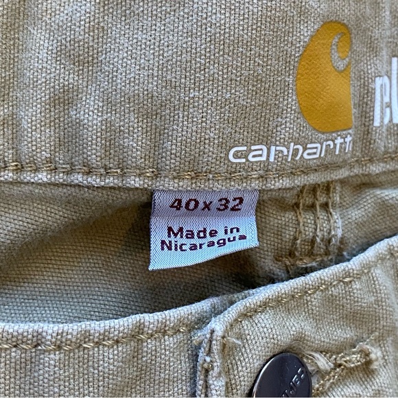 Carhartt Carpenter Tan Original Dugaree Fit Jeans 40 x 32 - Picture 7 of 10